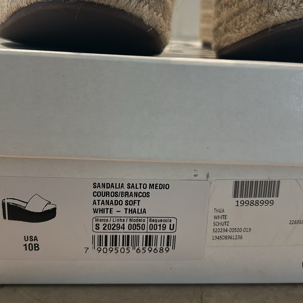 Women’s SCHUTZ Thalia White and Tan Espadrille Wedge Platform - Picture 5 of 16